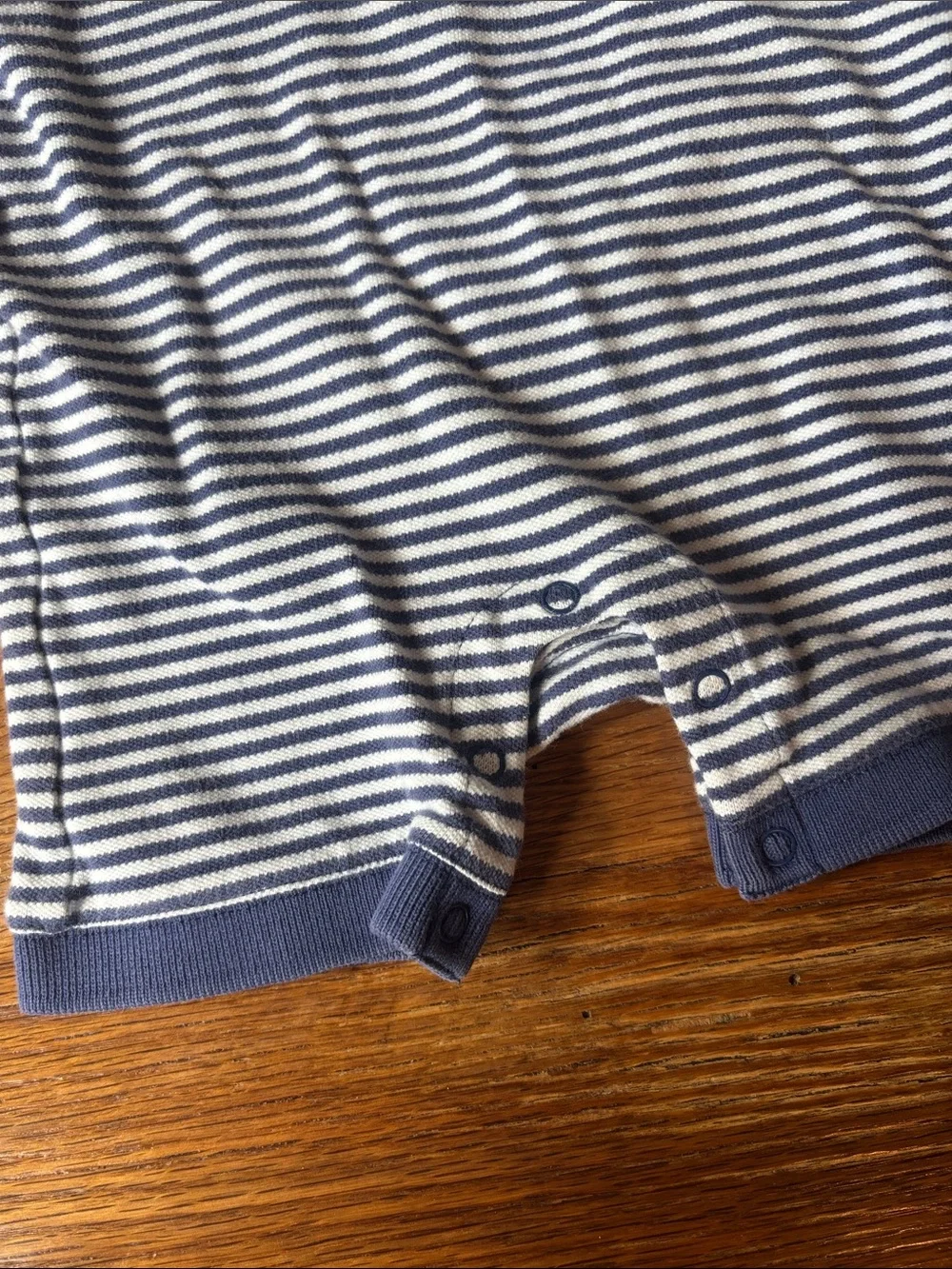 Pottery Barn Kids Striped Baby Polo Romper in Navy and White 0-3 month